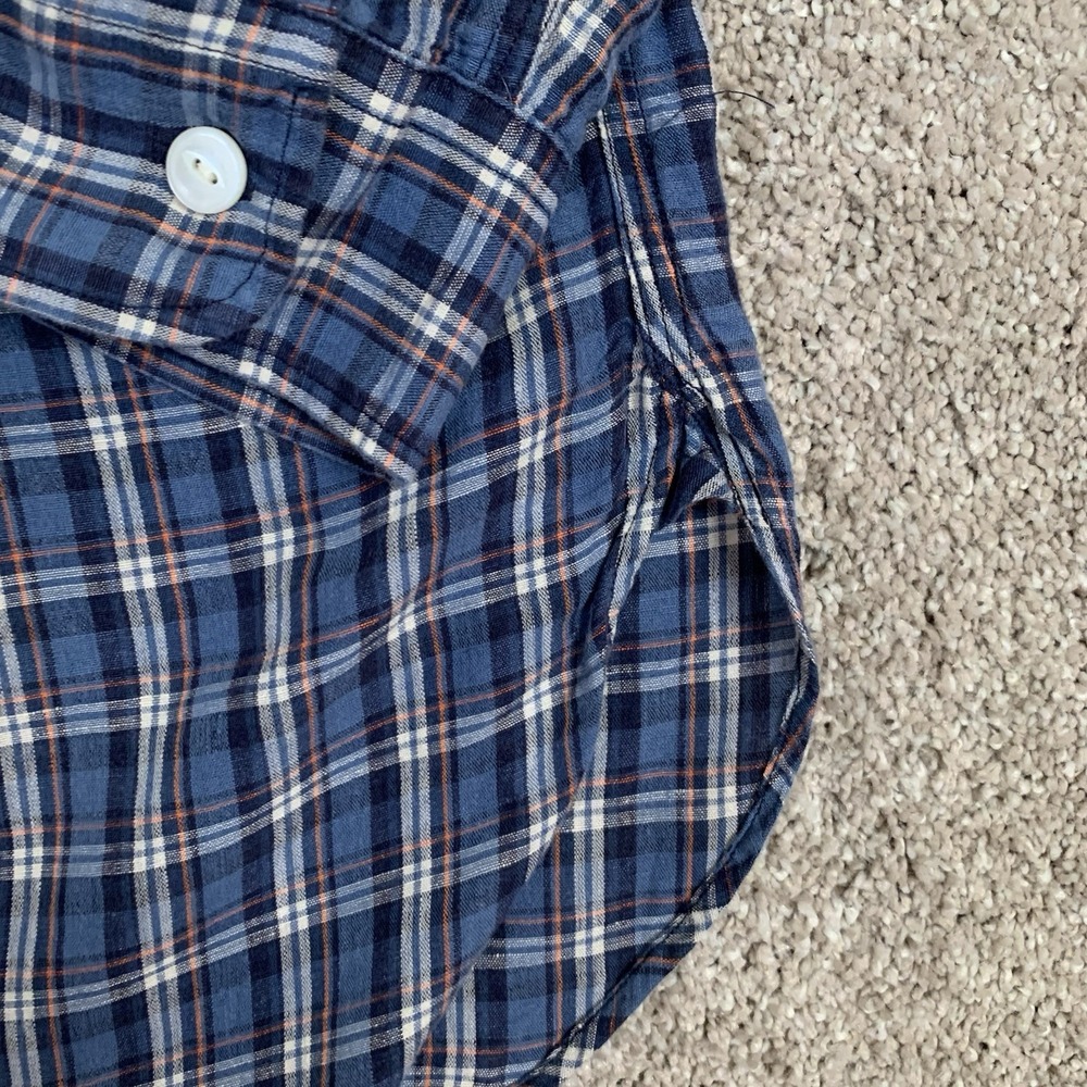 Polo Ralph Lauren Long Sleeved Linen Blend Workshirt‎ Blue Plaid Men's Small - Picture 4 of 8